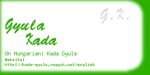 gyula kada business card